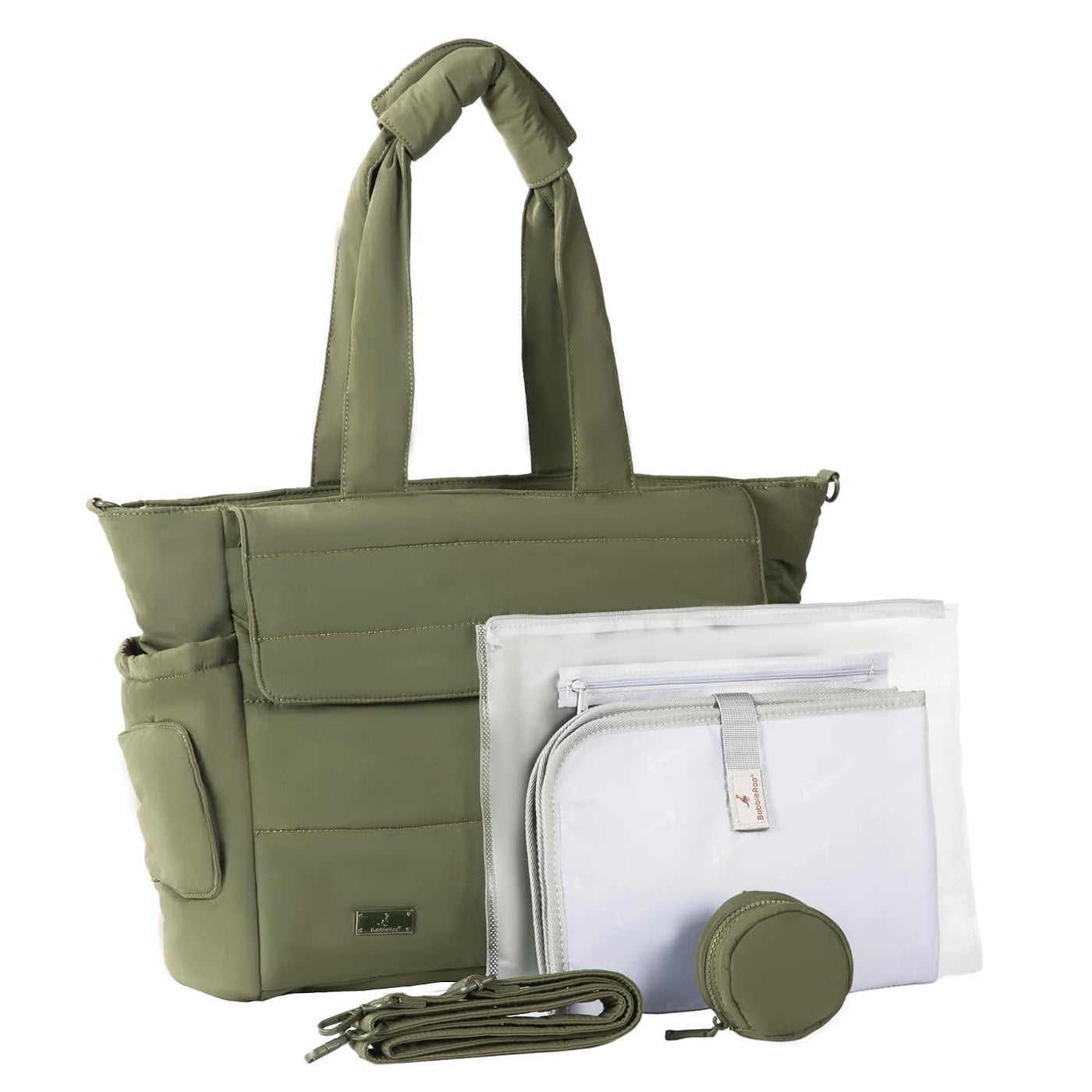 BabbleRoo Flo Bolsa de pañales, bolsa de pañales acolchada suave de...