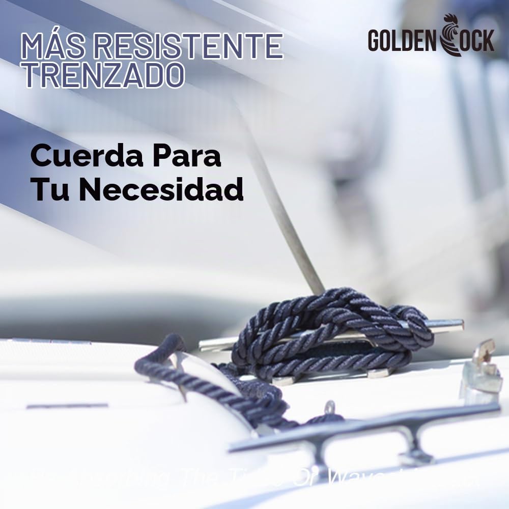 Cuerda trenzada de polipropileno resistente, poliéster y nailon, re...