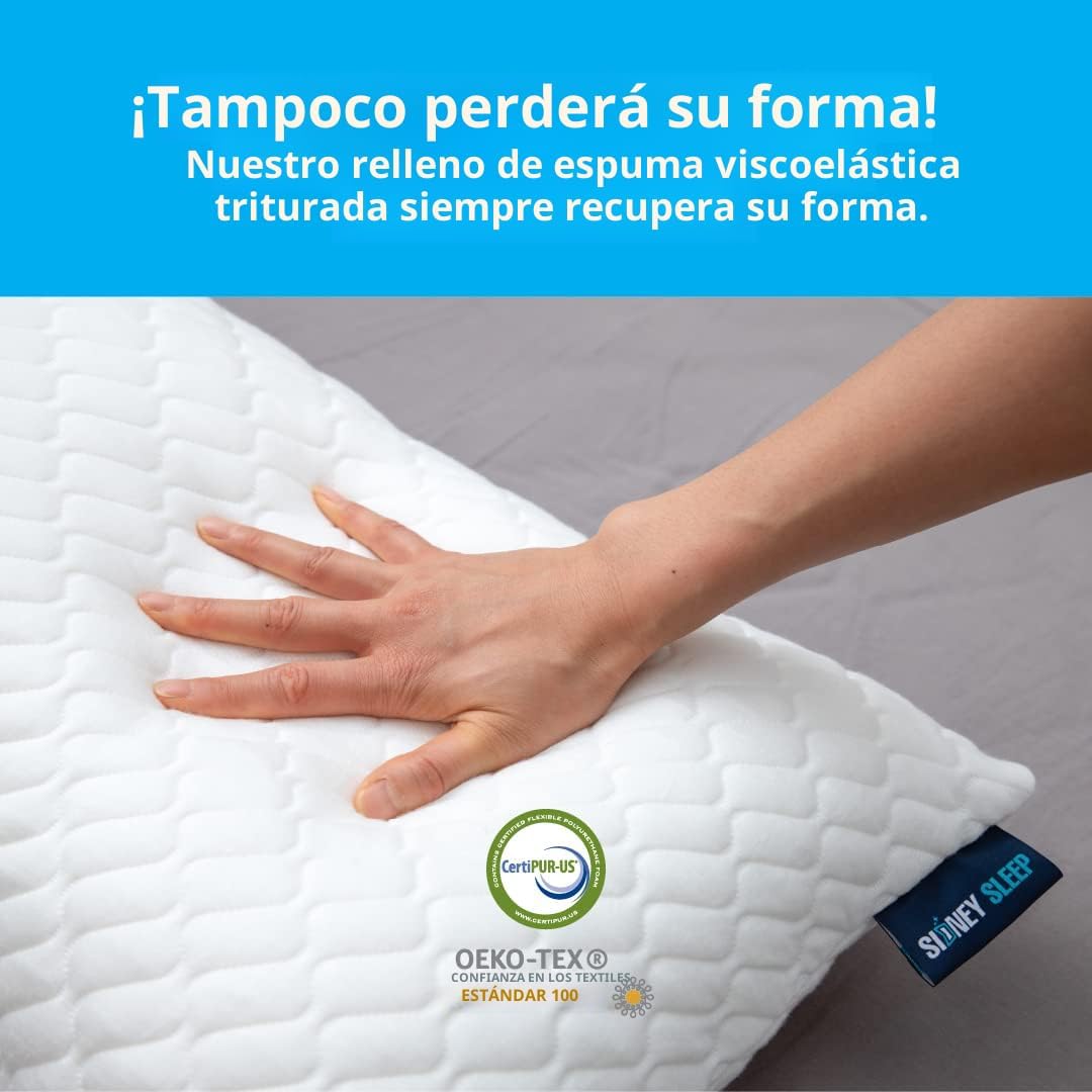 Sidney Sleep Almohada de relleno de contorno curvo ajustable, tamañ...