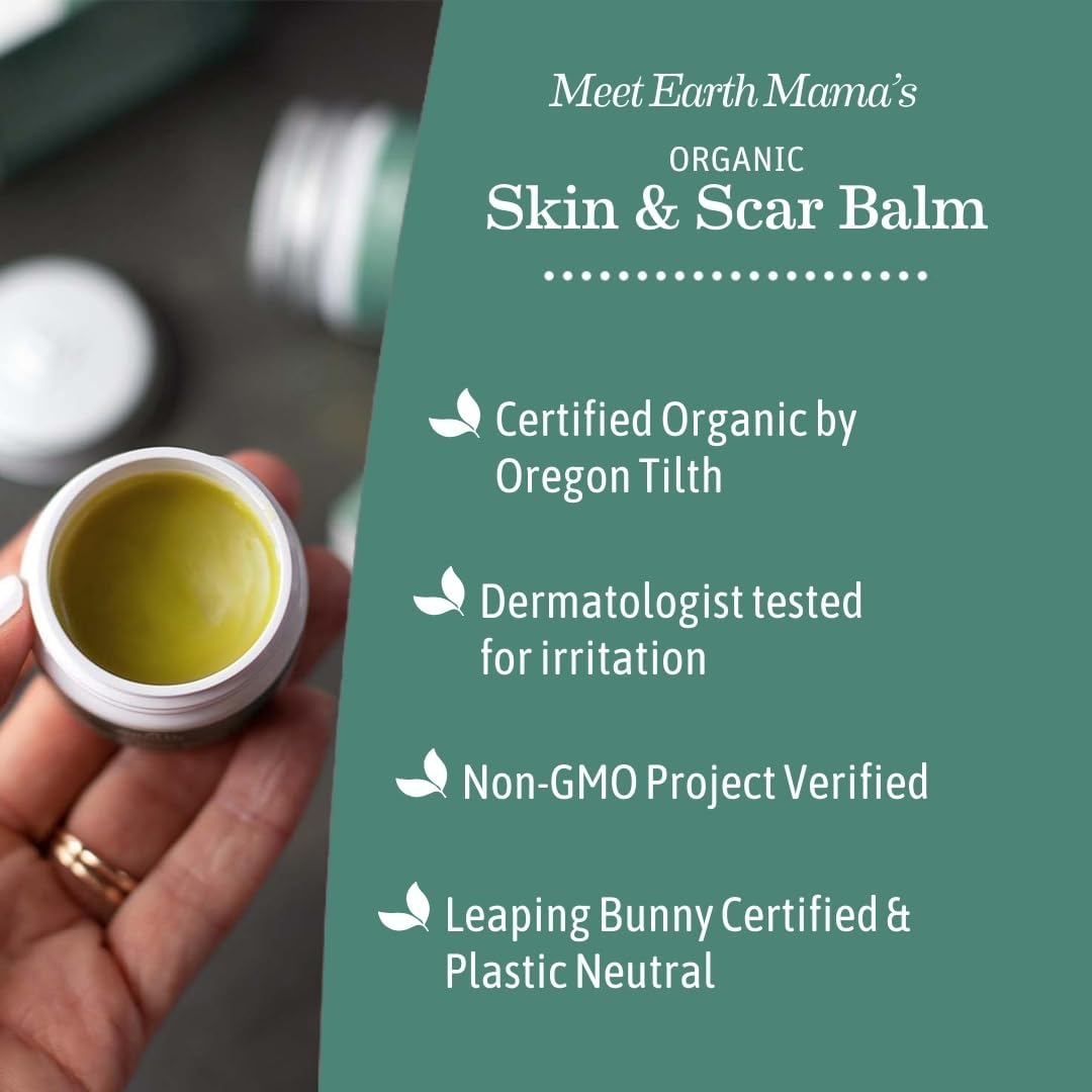 Earth Mama Bálsamo Orgánico para la Piel y Cicatrices | Cuidado de...
