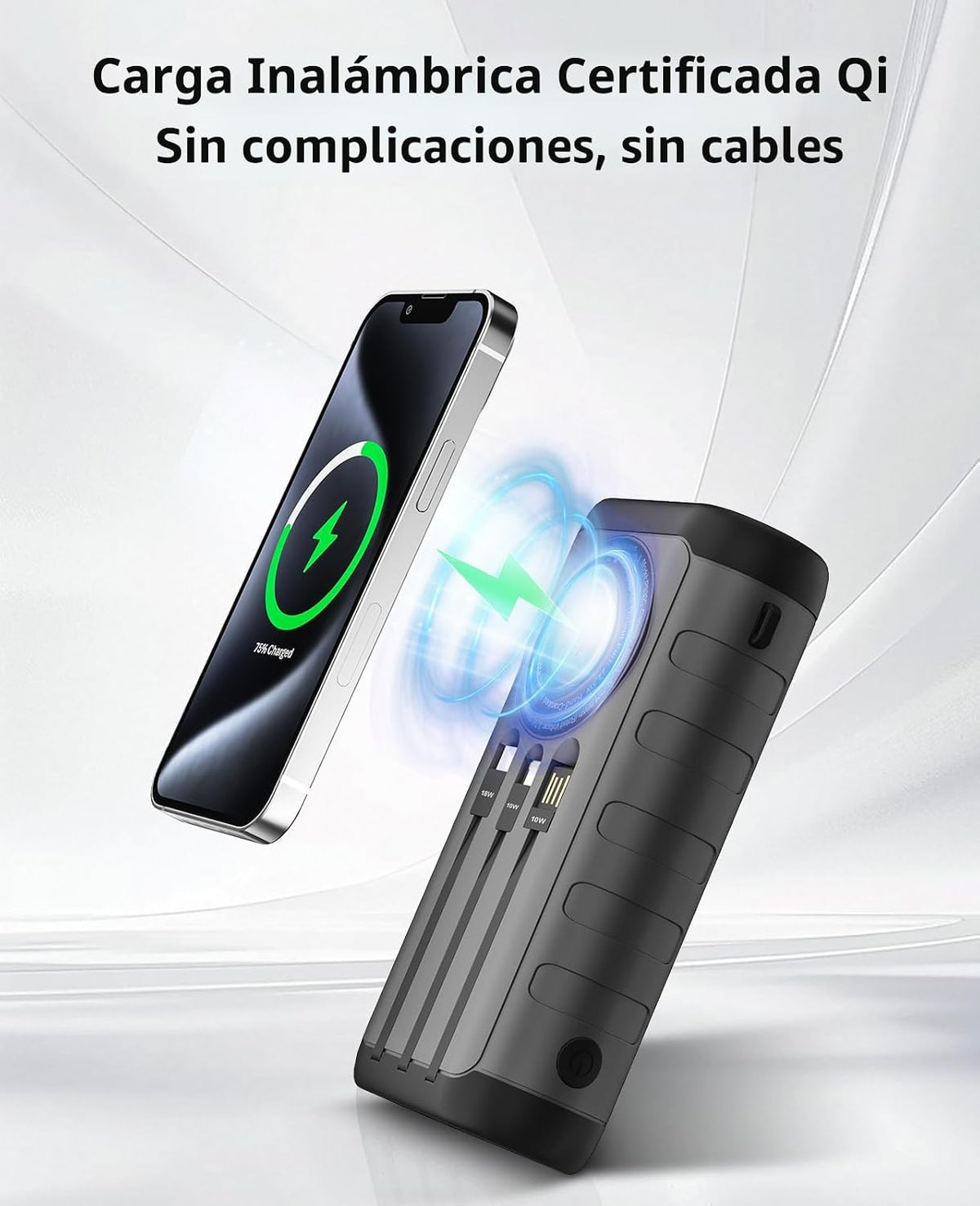 Cargador Solar Power Bank 59800mAh, 6 salidas y manivela, uso de em...
