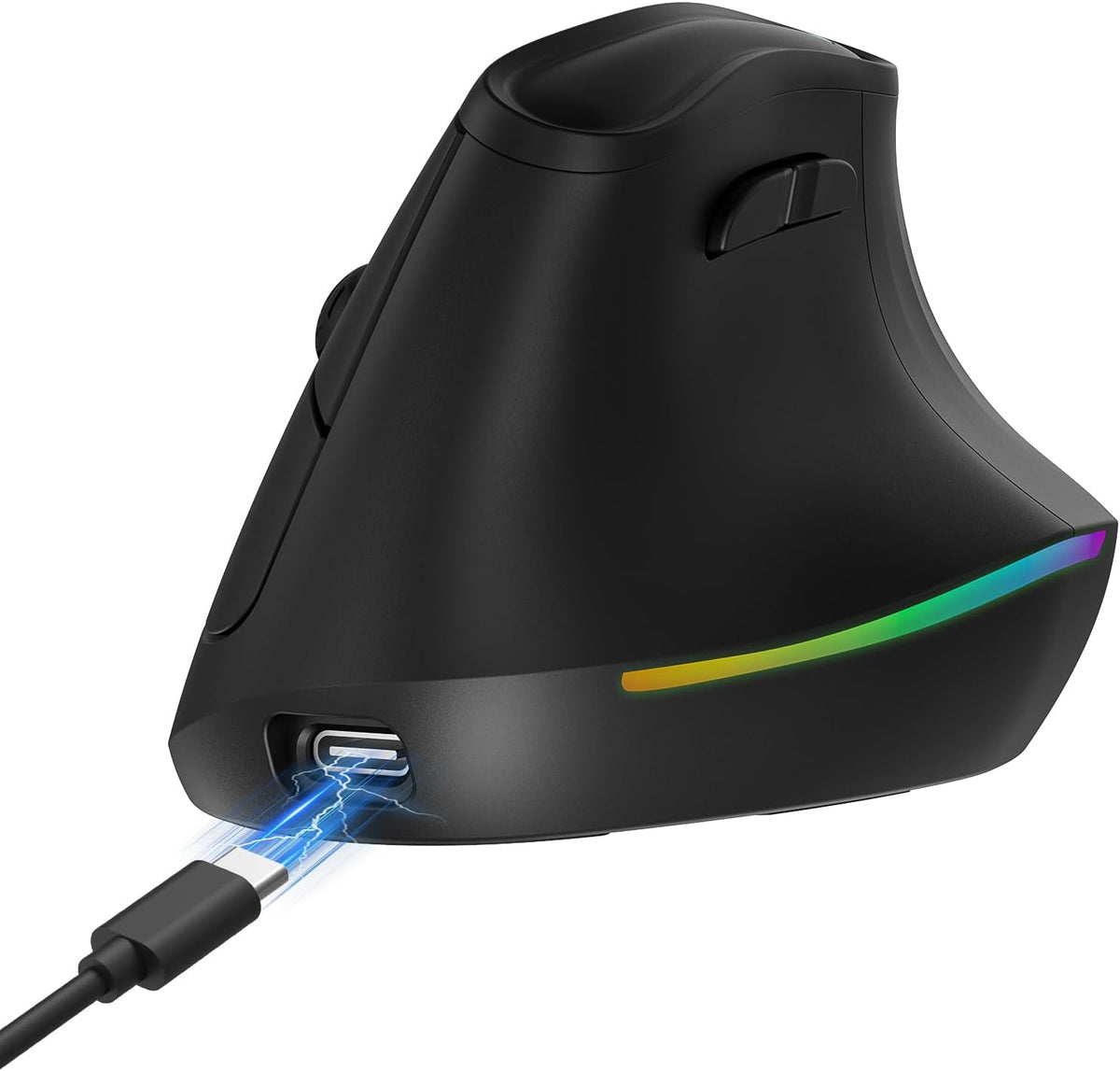 KYSONA Ratón ergonómico recargable inalámbrico de 57°, mouse Ergo s...