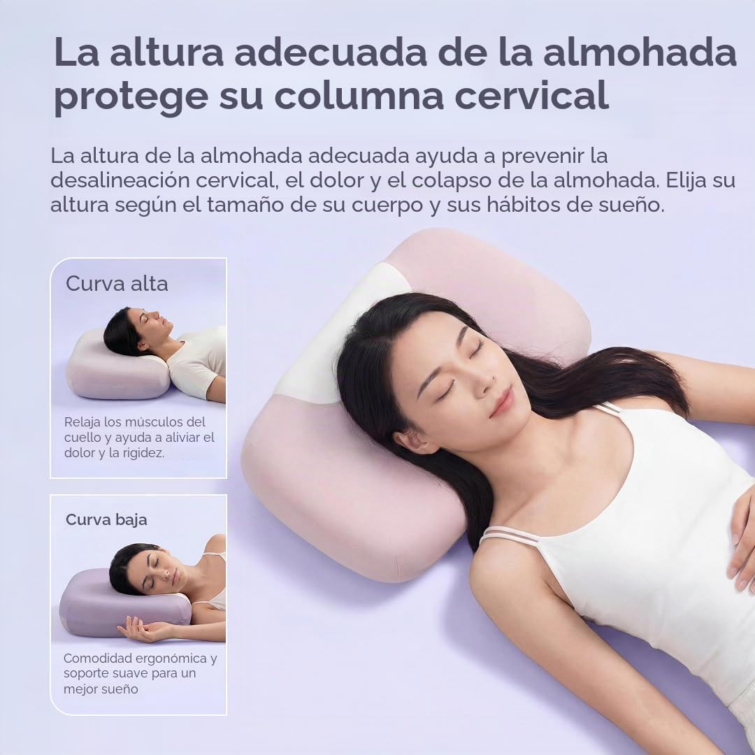 Mellow Halo - Almohada cervical para el cuello, almohada contornead...