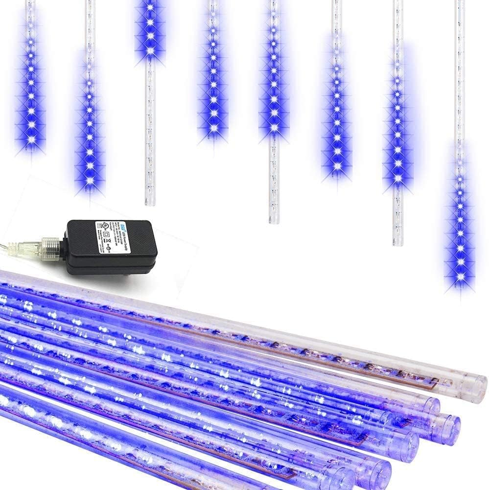 Weepong Luces de Navidad de lluvia de meteoritos para exteriores co...