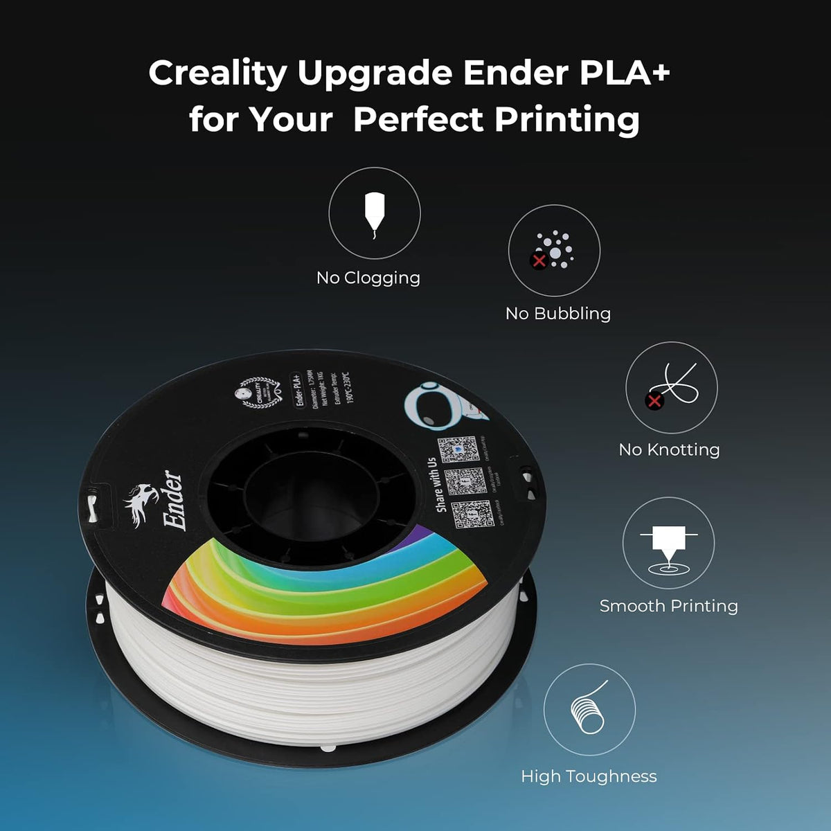 Creality Filamento PLA Plus de 1.75mm, filamento PLA+ mejorado de g...