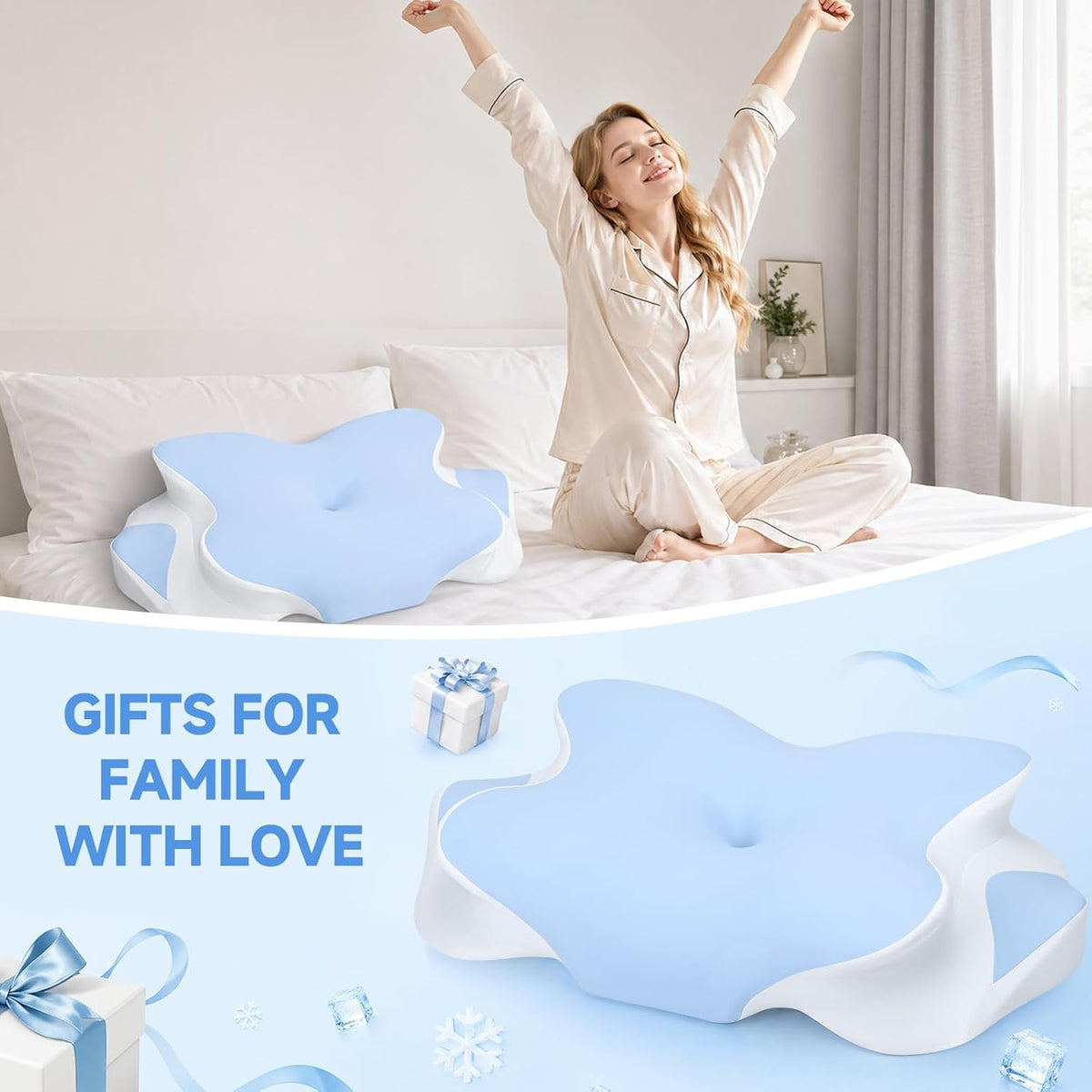 Almohada de espuma viscoelástica refrescante 2026 con funda de seda...