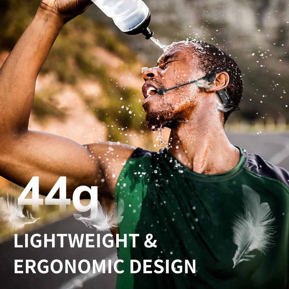 KIMAFUN 2.4G Micrófono inalámbrico para auriculares de fitness, IP6...