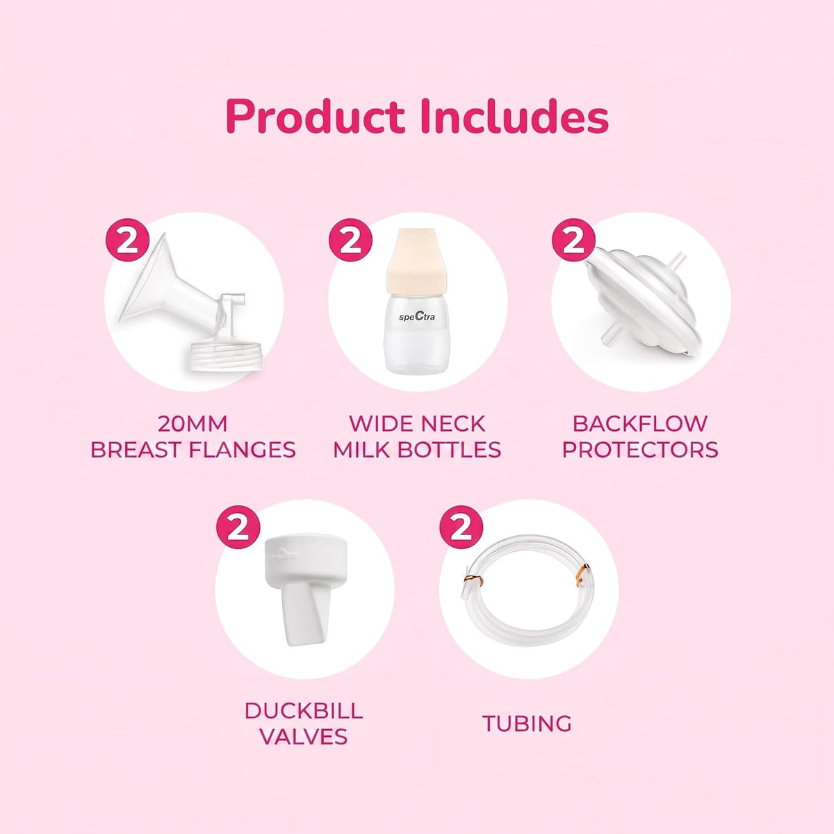 Spectra Baby Premium - Kit de accesorios para extractor de leche ma...