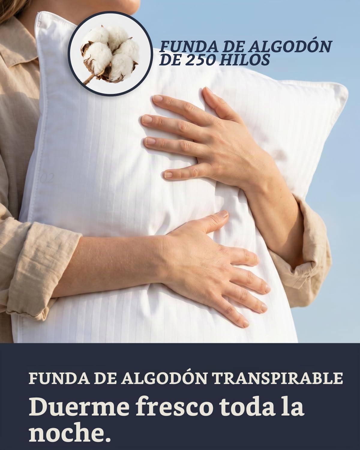 Colección de hotel Beckham Juego de 2 almohadas de cama tamaño está...