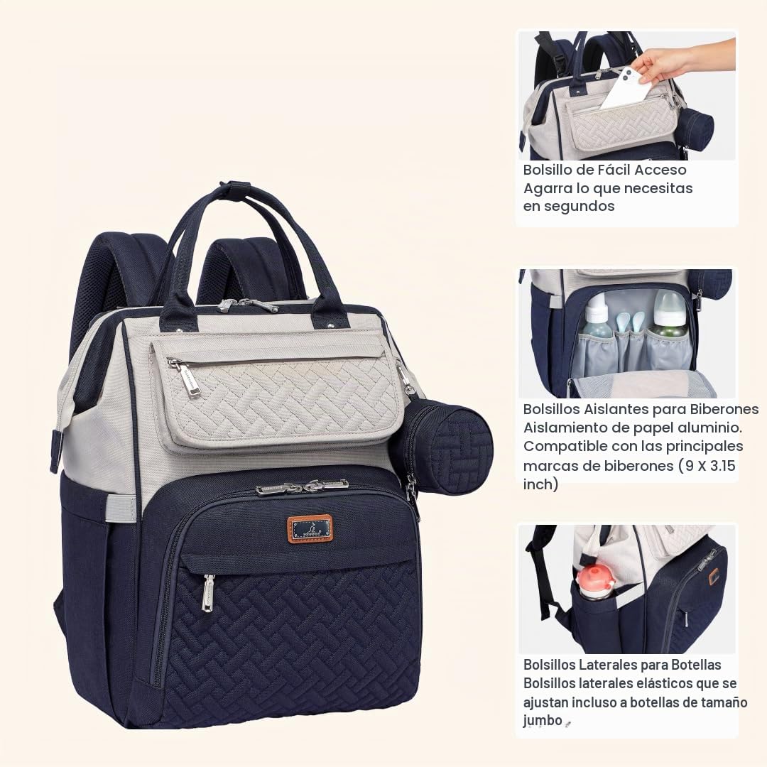 BabbleRoo Mochila para Pañales, Bolsas Grandes Multifunción con Alm...