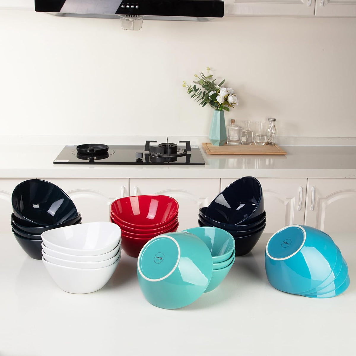 LinTimes Cuencos para servir de 42 onzas, cuencos de porcelana de 8...
