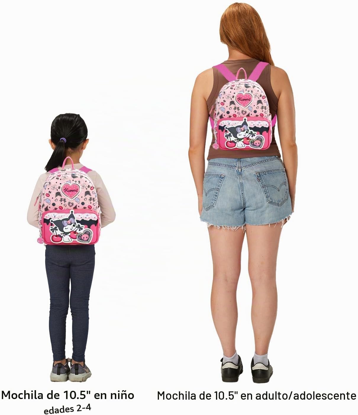SANRIO Kuromi - Juego de mochila y monedero para mujer, bolsa de 10...