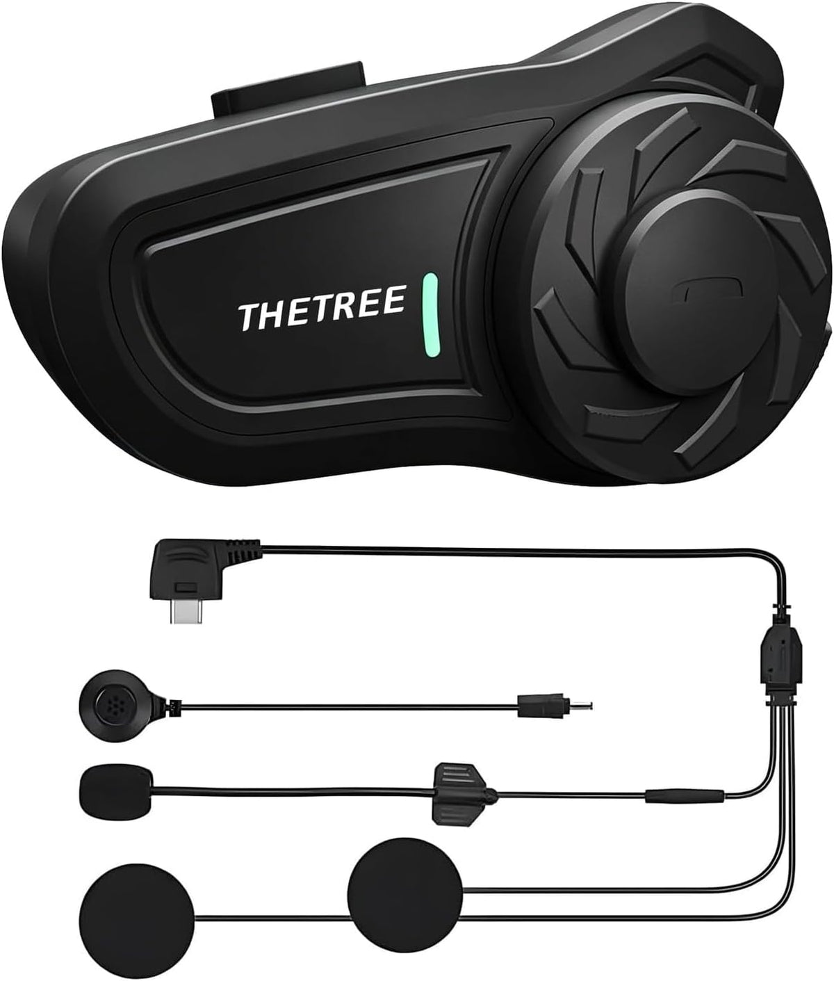 THETREE Intercomunicador Bluetooth para casco de motocicleta, comun...