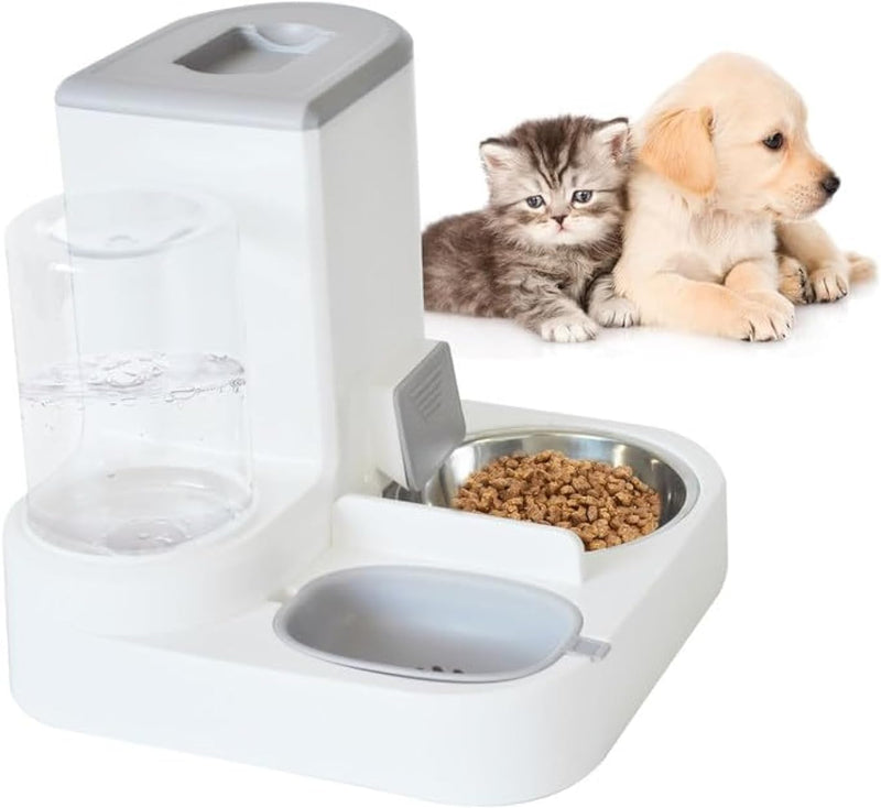MUYG Juego de dispensador automático de comida y agua para gatos, 2...