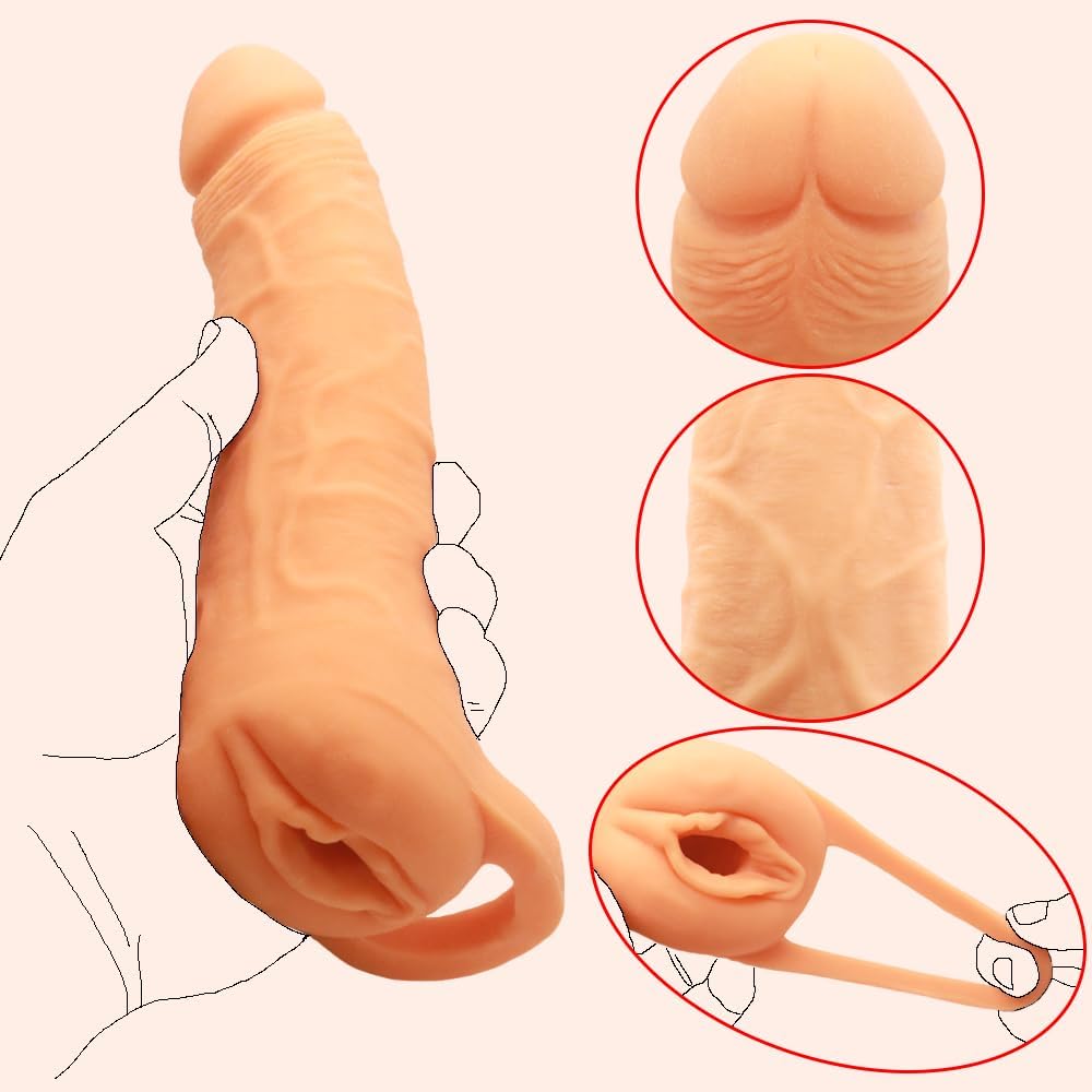 Ampliador extensor de pene de 9,45 pulgadas con anillo para el pene...