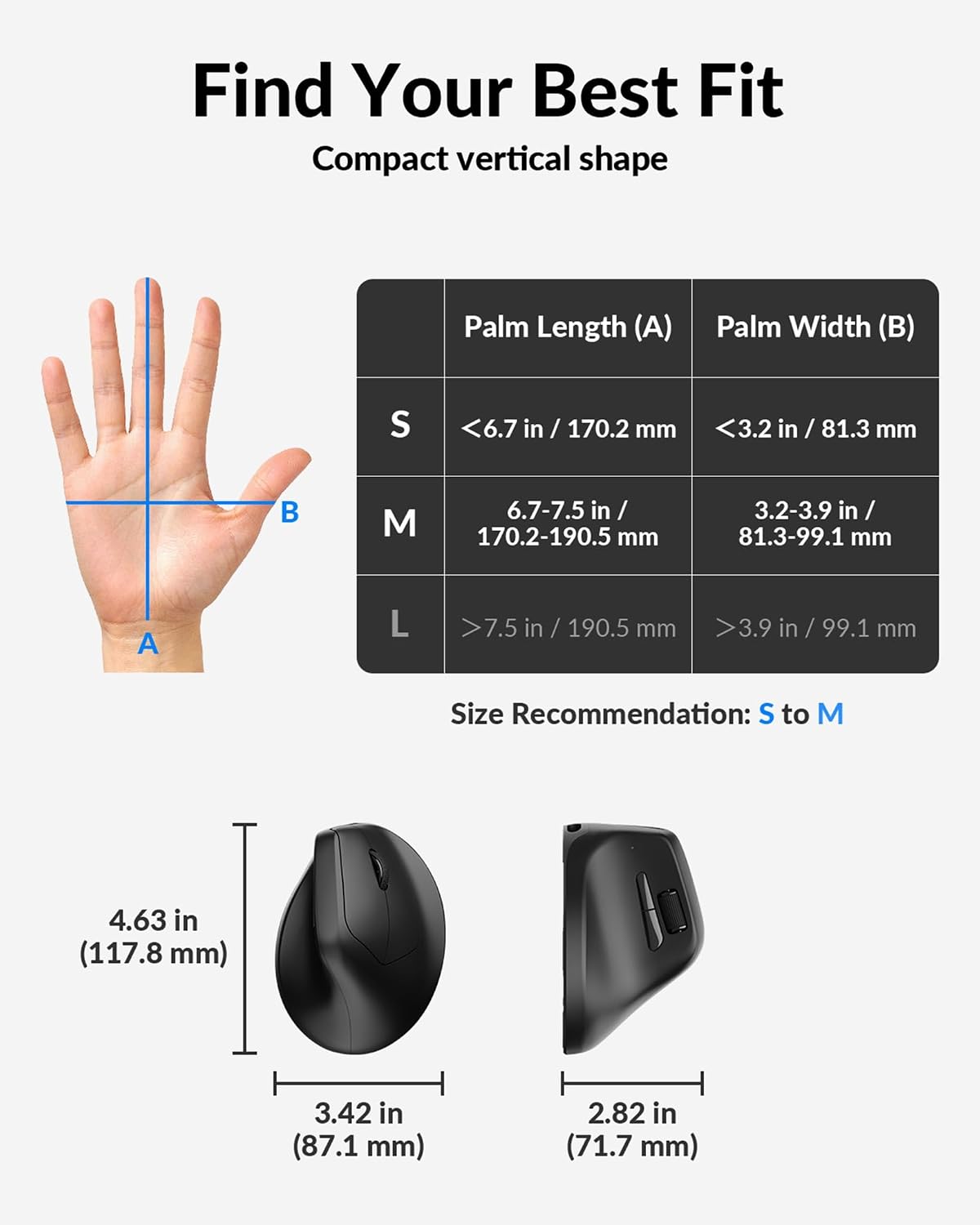 Keychron M5 8K Ratón Ergonómico Vertical Inalámbrico, 2.4 GHz\/Blue...