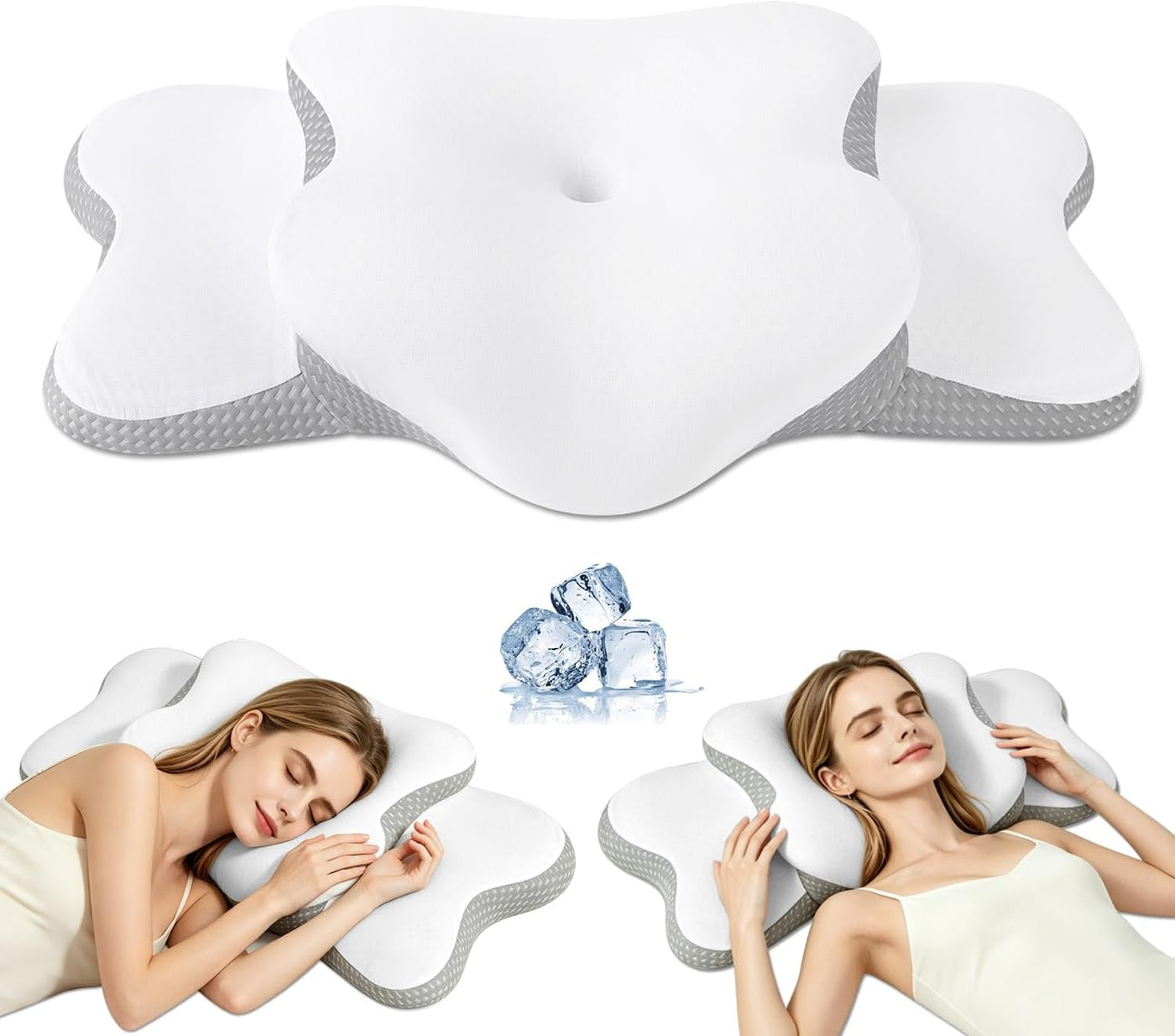 Almohada cervical para aliviar el dolor de cuello y dormir de lado...