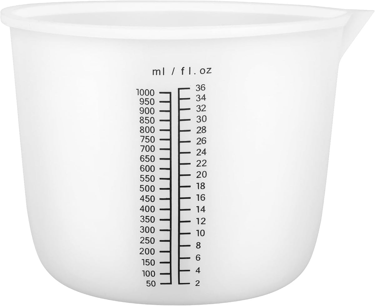 Gartful Tazas de medición de silicona reutilizables de 1000 ml, taz...