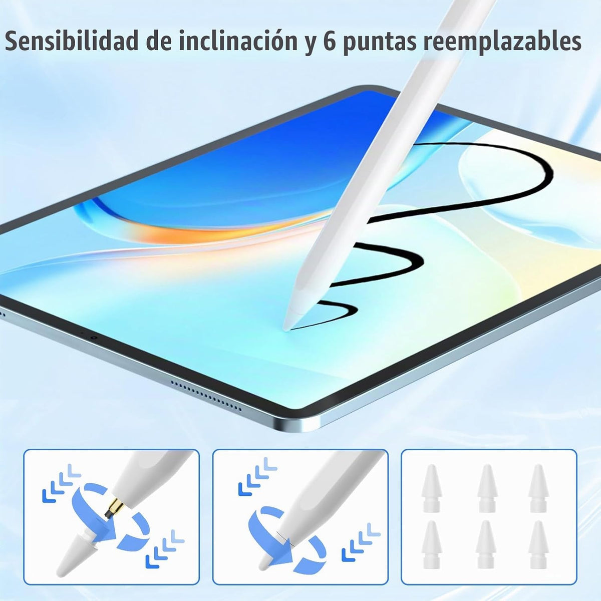 Lápiz óptico para iPad 2018-2026, USB C de 8 minutos, 3 veces carga...