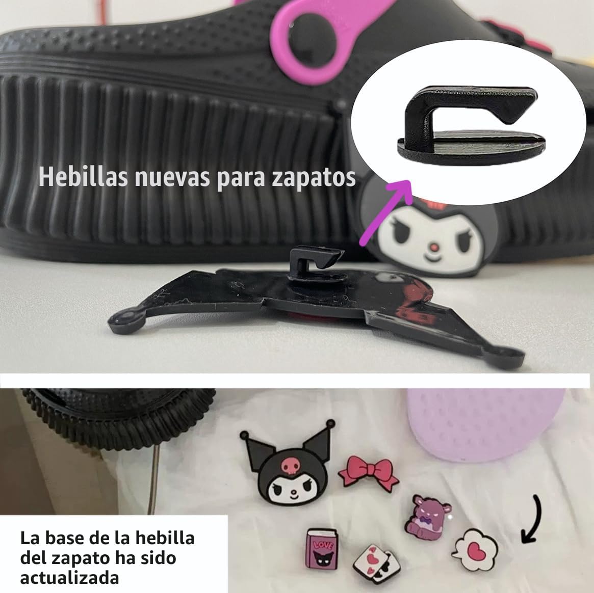 CEINOM Lindas pantuflas de dibujos animados Kuromi pantuflas Kawaii...
