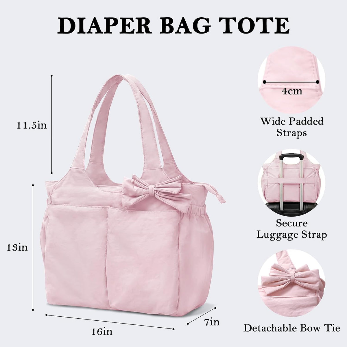 MOMINSIDE Bolsa de pañales de hospital para mujer, bolsa de bebé gr...