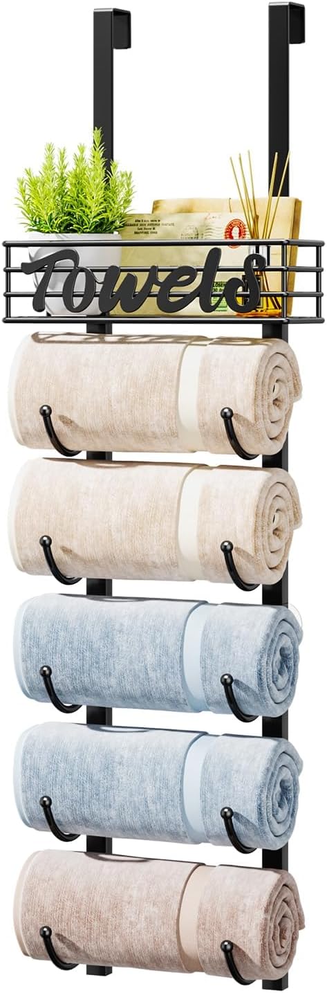 HapiRm Toalleros para Almacenamiento de Baño - 6 Niveles Sobre la P...
