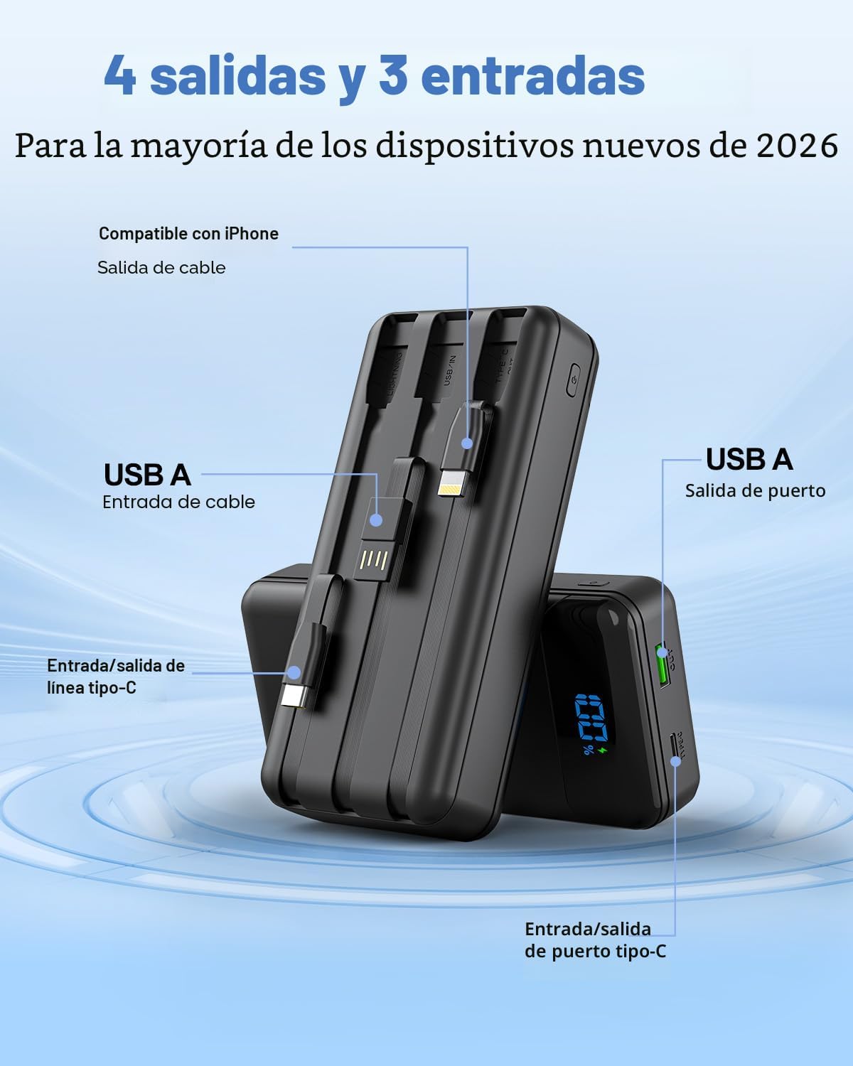Eliegntist Banco portátil del poder del cargador 40000mAh, carga rá...
