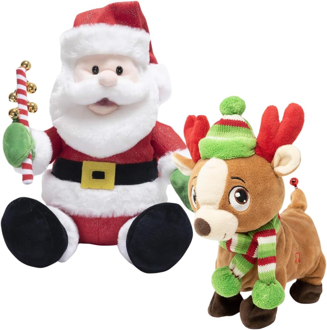 Cuddle Barn Tooty Rudy Rudy Reno y Jingling Santa de 11 pulgadas |...
