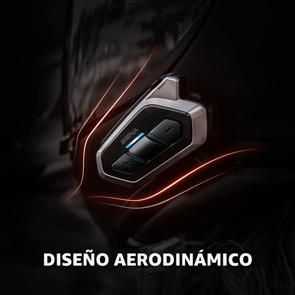 Sena 50R - Auriculares Bluetooth de 3 botones para motocicleta con...