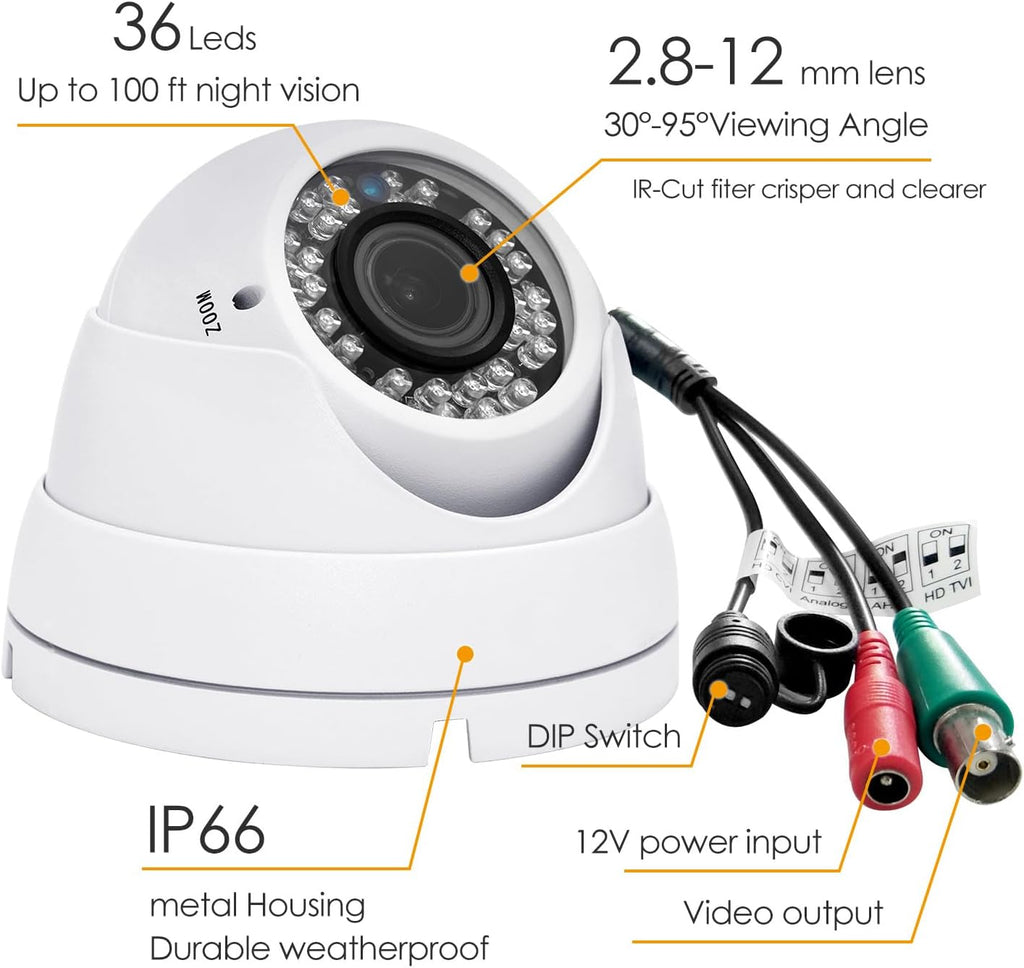 Cámara de seguridad domo CCTV analógica HD 1080P 4 en 1 (TVI\/AHD\/...