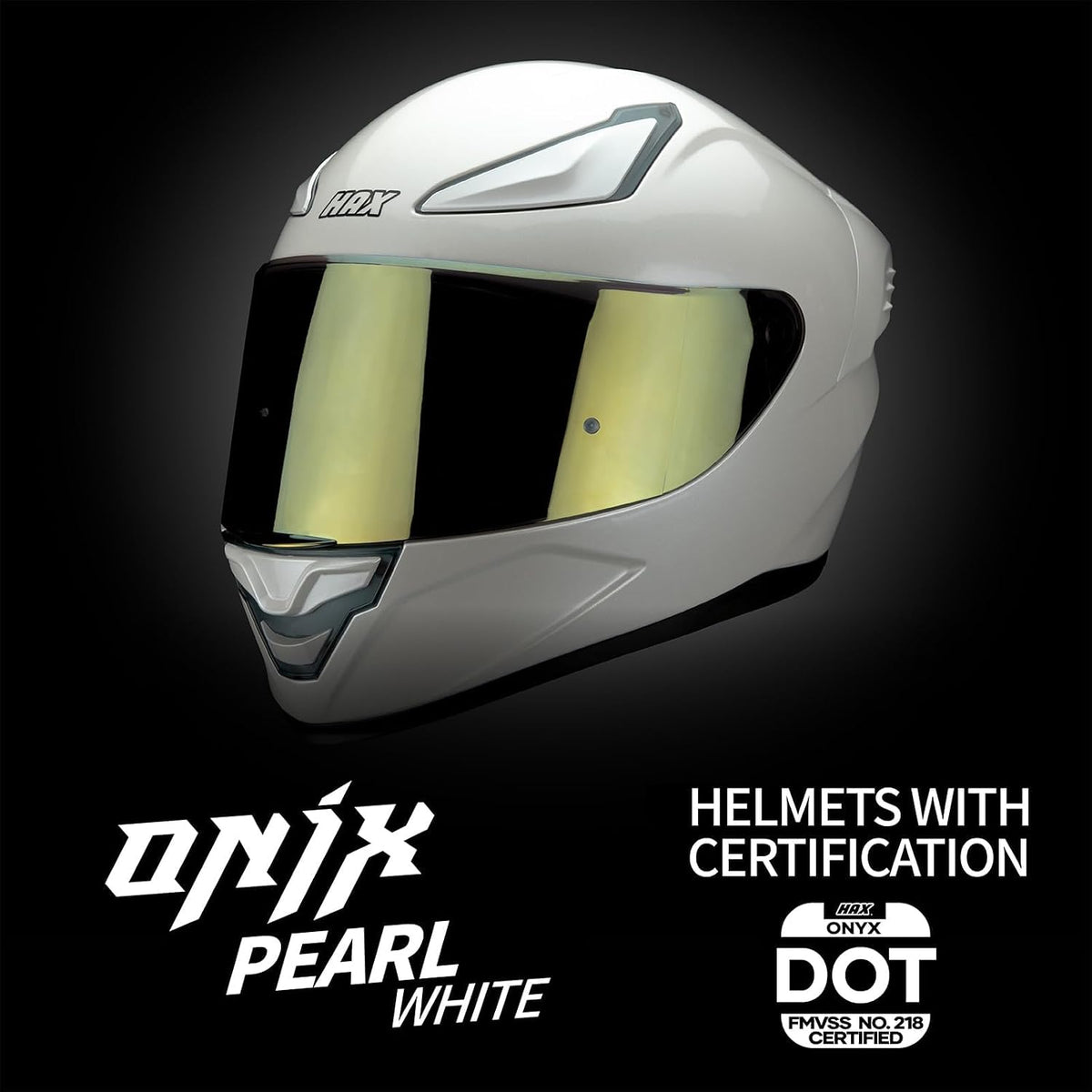 HAX Onix Cascos de Motocicleta de Cara Completa Aprobados por DOT,...