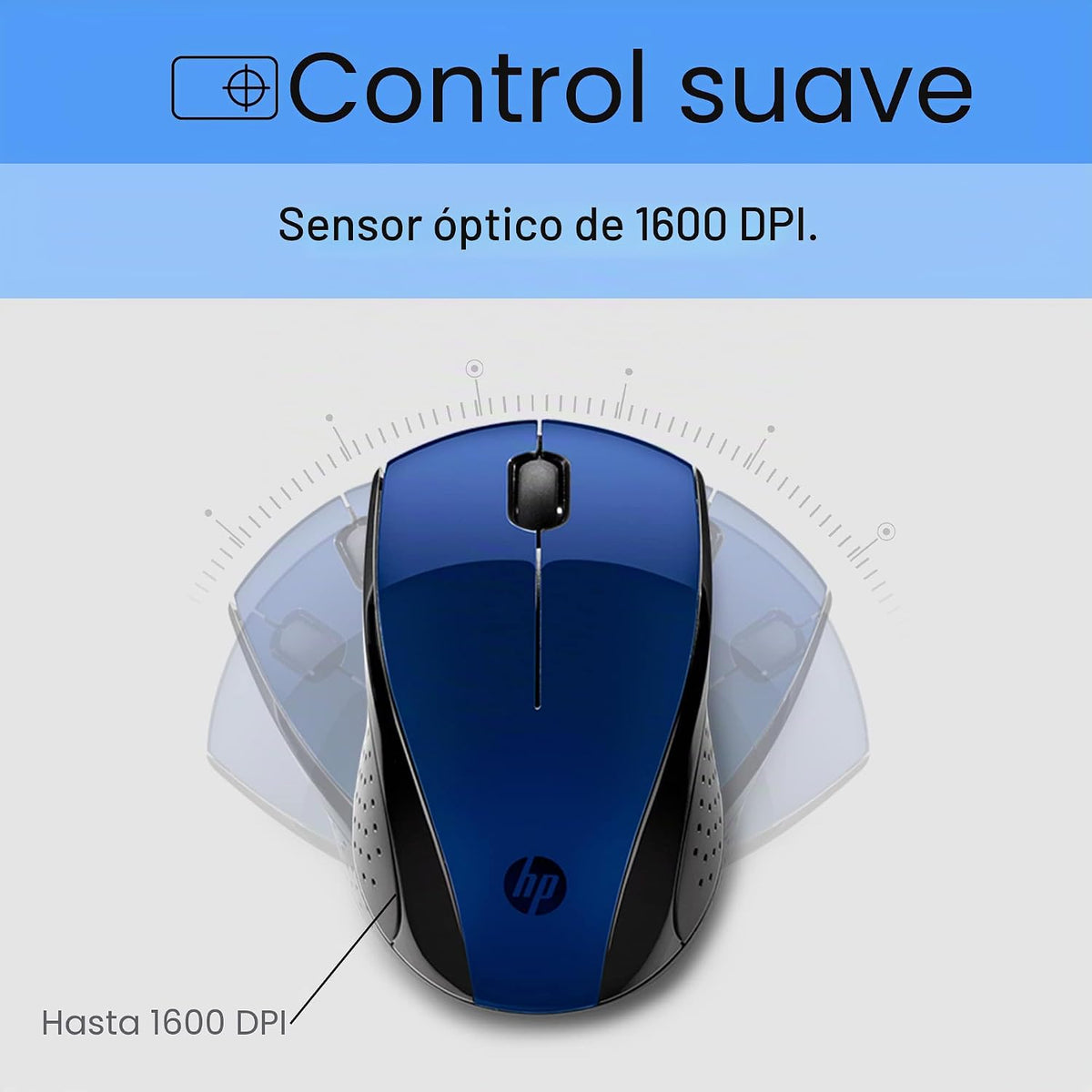 HP Ratón inalámbrico X3000 G3 - Azul, batería de 15 meses, agarres...
