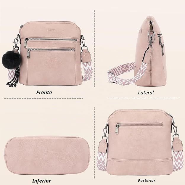 Bolso bandolera TANTOMI para mujer: bolso de mano de piel sintética