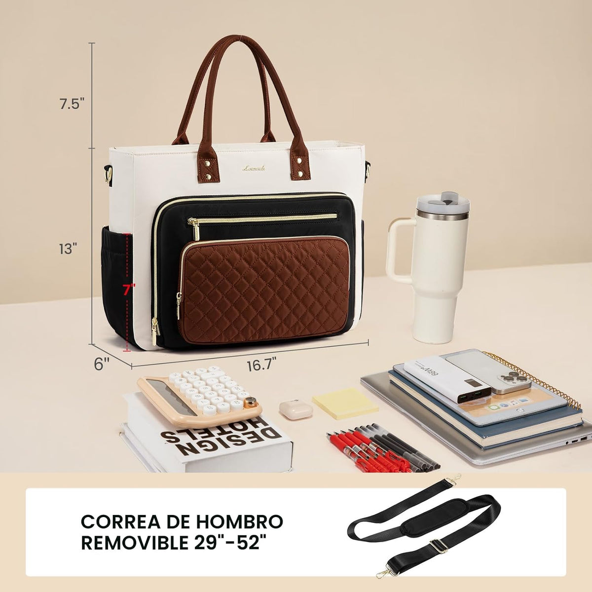 LOVEVOOK Bolso de Profesora para Mujer, Bolso de Mano para Trabajo,...