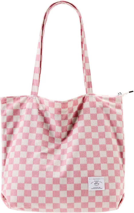 KALIDI Bolsa Tote de Pana con Cremallera Bolsa de Mano Casual Tote Bolsa de Hombro de Gran Capacidad con Bolsillos