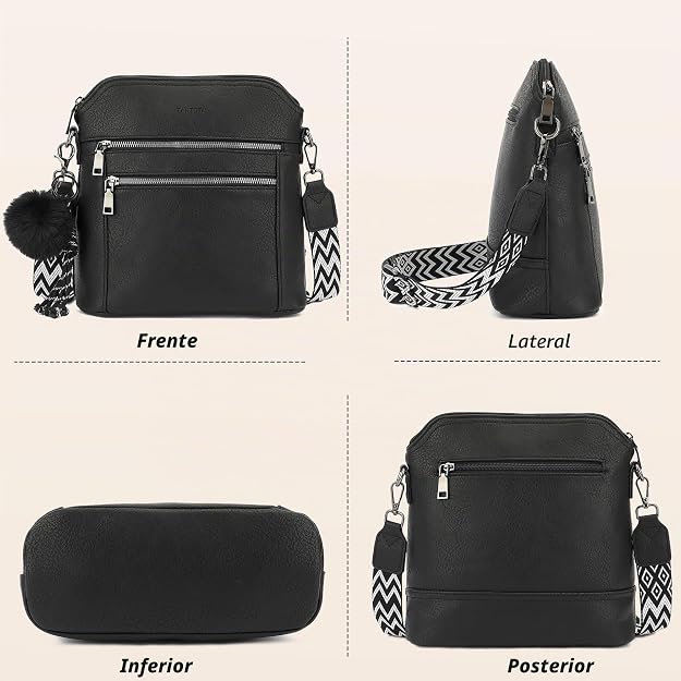 Bolso bandolera TANTOMI para mujer: bolso de mano de piel sintética