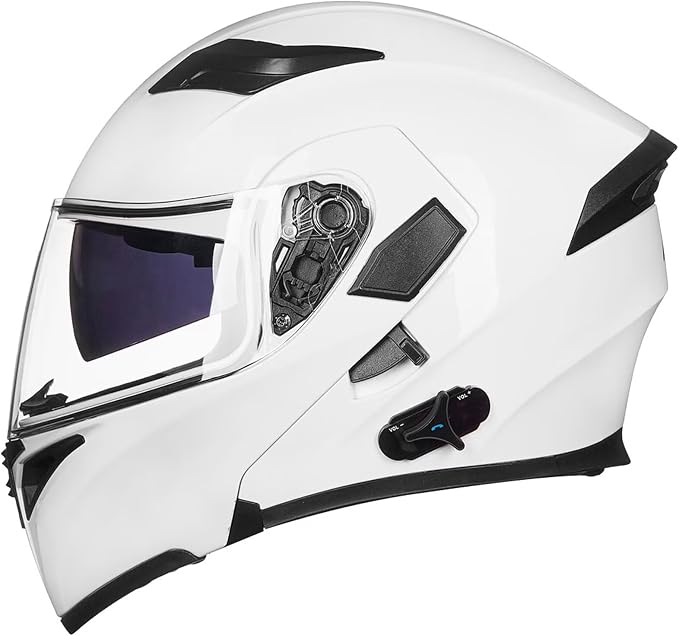 ILM talla M - Casco de motocicleta con Bluetooth, modular, abatible, de cara completa, doble visera, MP3, intercomunicador, radio FM, aprobado por el DOT, modelo 902BT/902BT PRO/902BT MAX