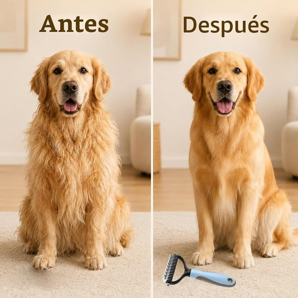 Cepillo de aseo de mascotas para perros y gatos, cepillo de aseo de...