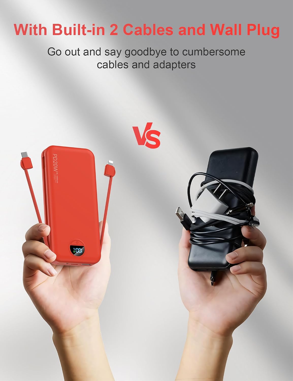Cargador portátil con enchufe de pared, cargador de batería USB C,...