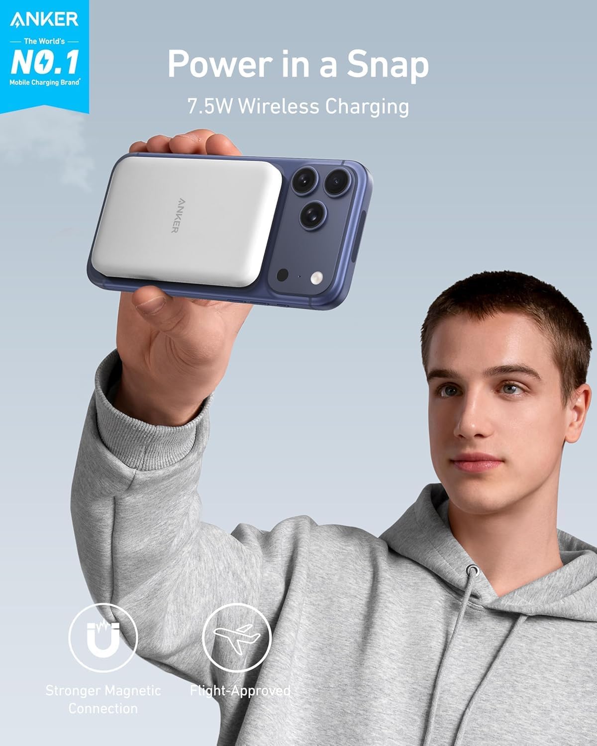 Anker 621 MagGo Power Bank, cargador portátil magnético de 5000 mAh...