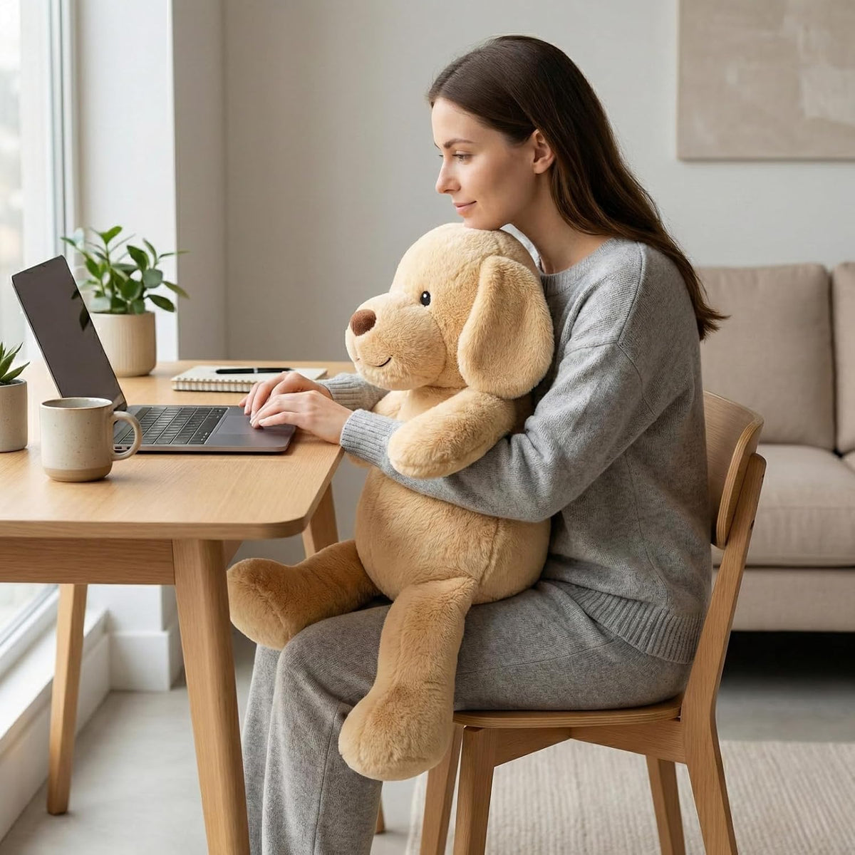 WEIGEDU Juguete de peluche para cachorro de perro de peluche aderez...