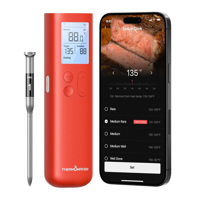 Termómetro inalámbrico inteligente para carne ThermoMaven Sub-1G co...