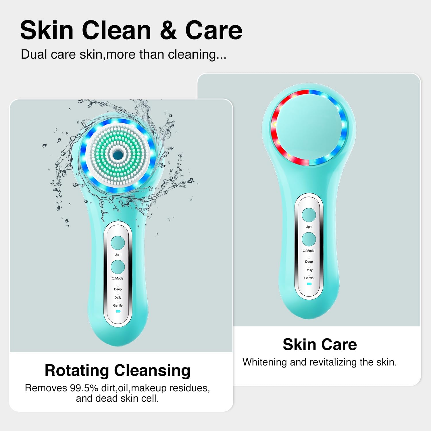 UMICKOO Cepillo de limpieza facial eléctrico, depurador facial gira...