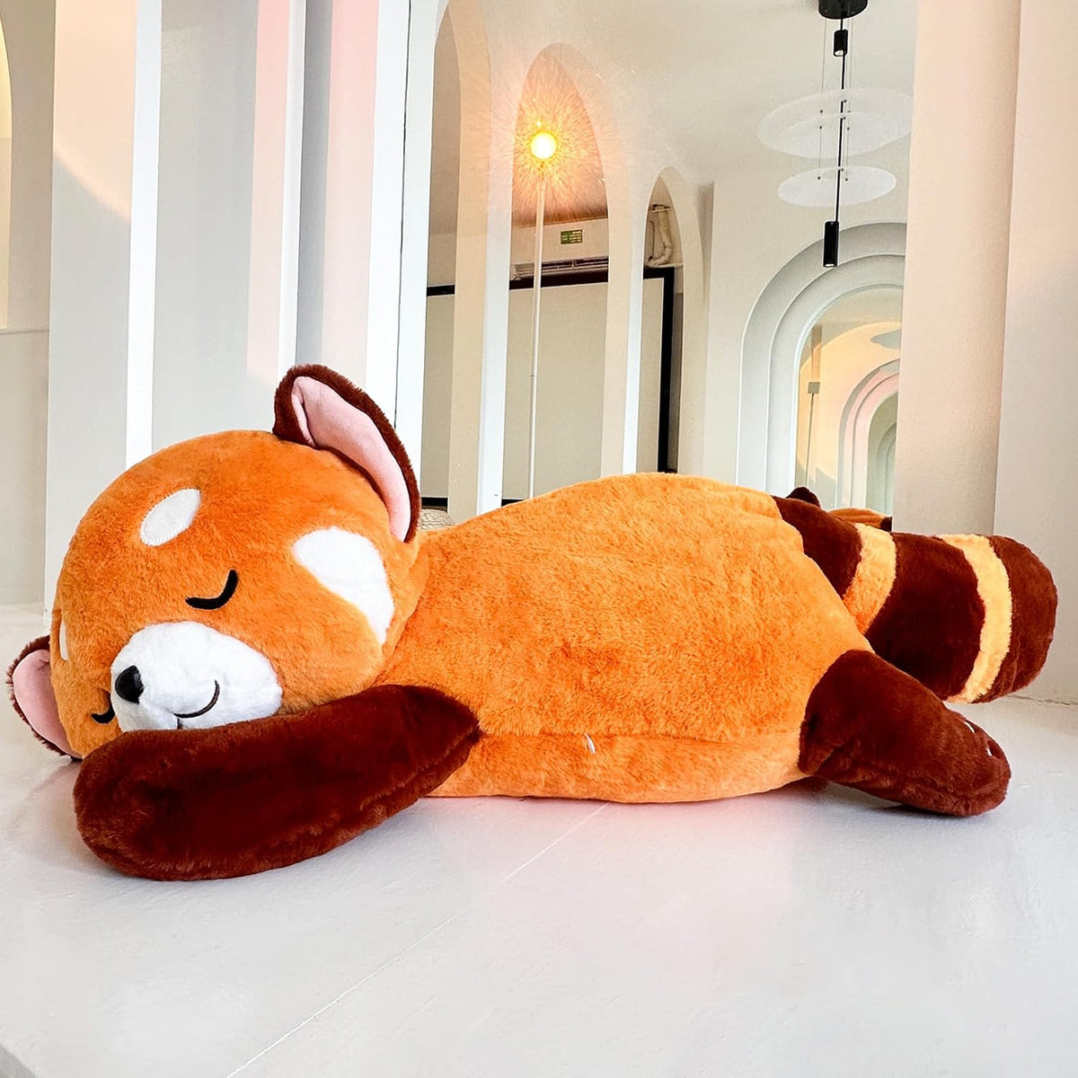 Liraziva Peluche de panda rojo lindo juguete de peluche suave 65cm...