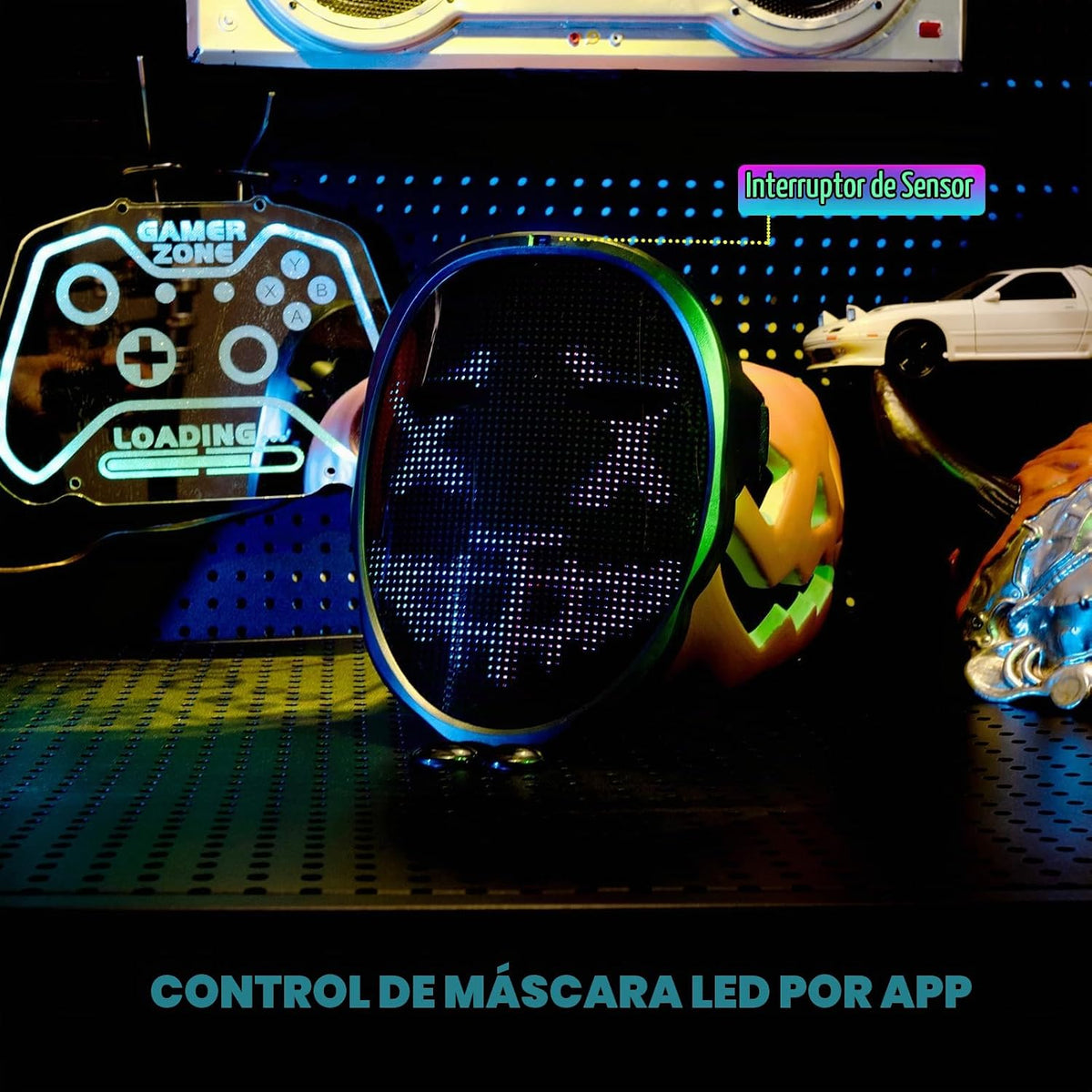 Foggizo Máscara LED con aplicación "Fiebre de Cosplay", más...