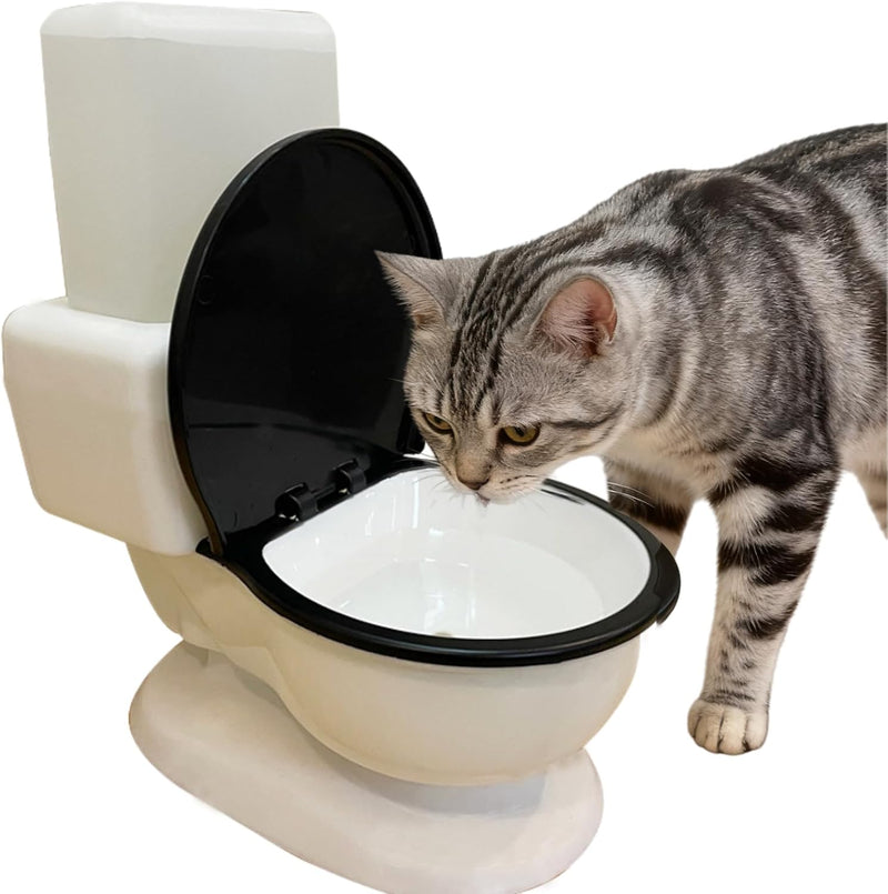 Dispensador de agua Starlucent para gatos, inodoro divertido en for...