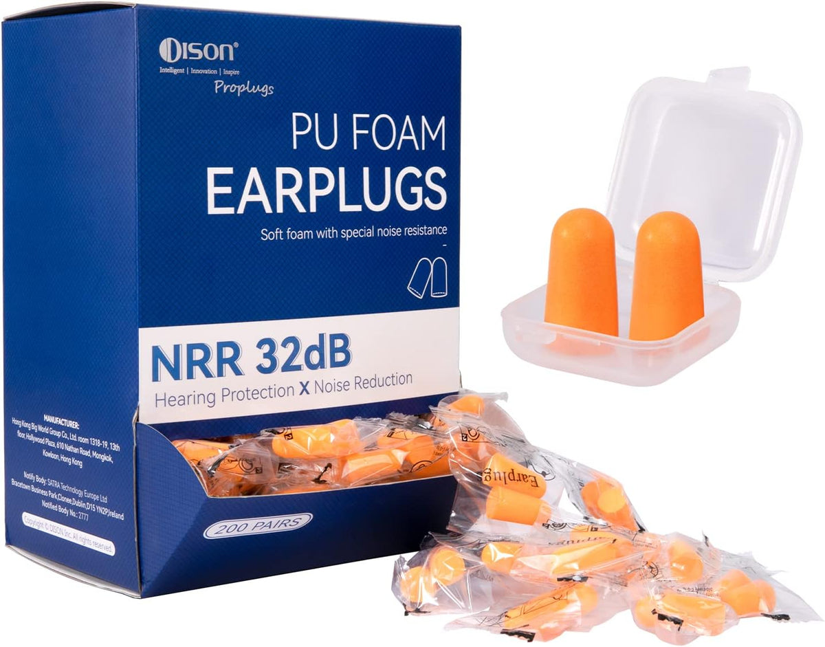 Dison 200 pares de tapones de espuma para los oídos para dormir, 32...