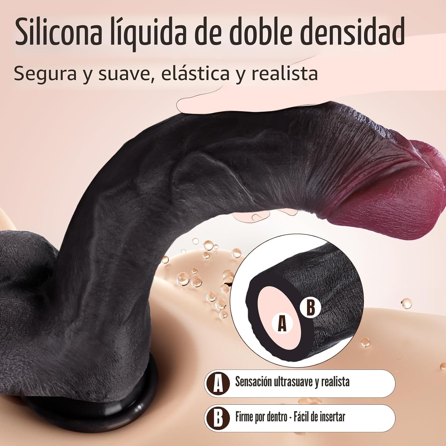 Consolador sexual realista de silicona de 11 pulgadas, consolador g...