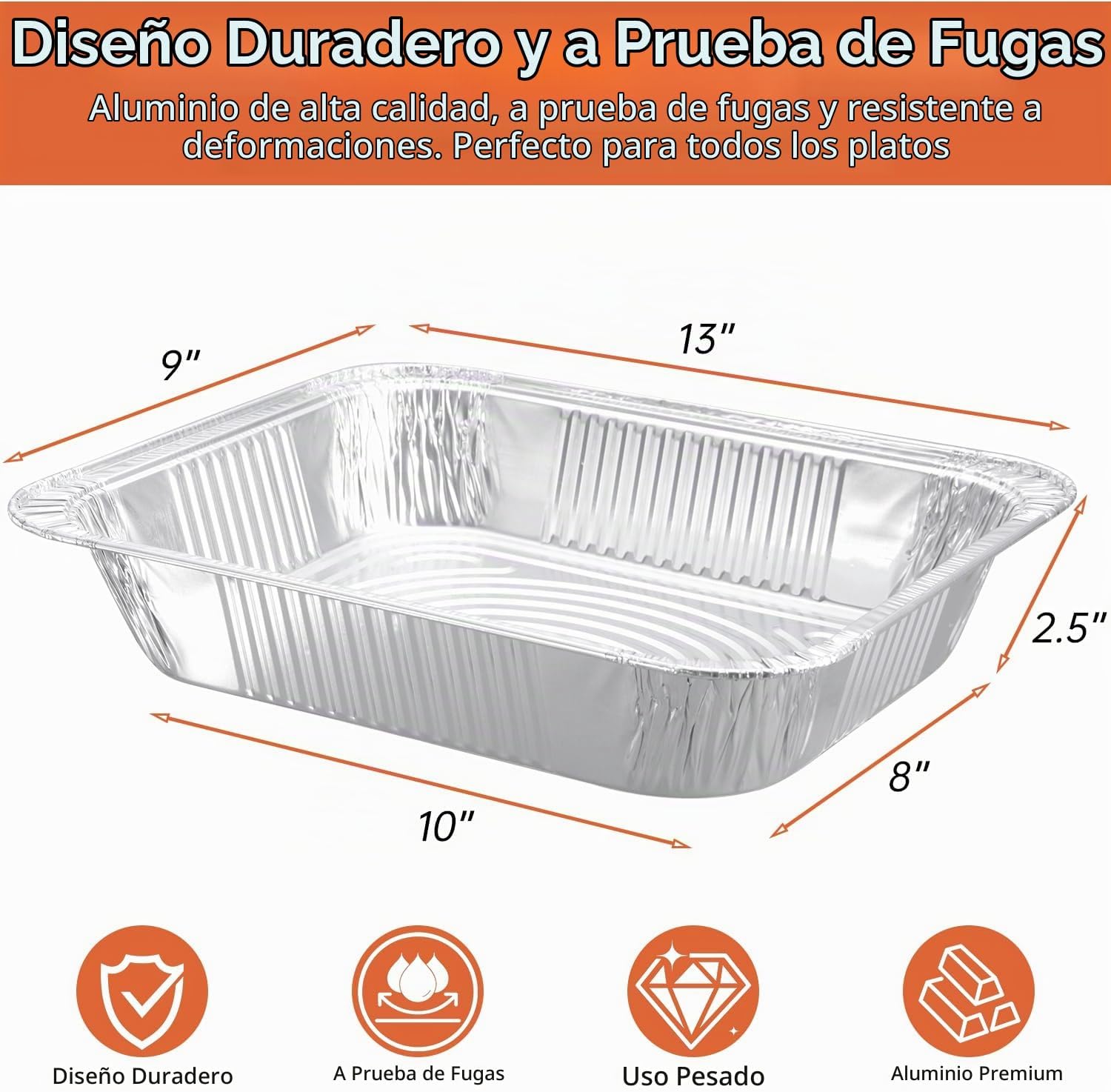 Lideropa Sartenes desechables de papel de aluminio con tapas de 9 x...