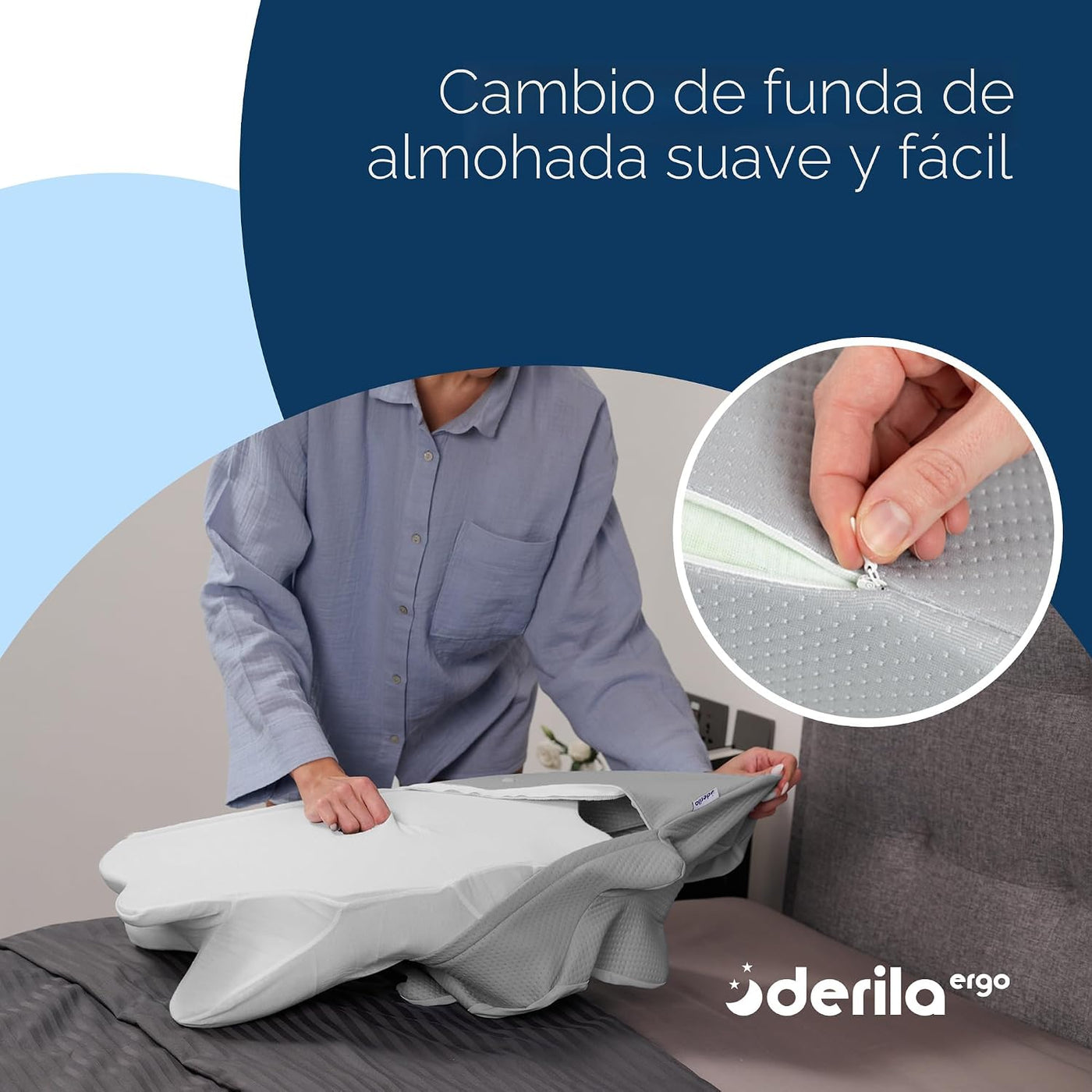Derila Funda de almohada térmica Ergo para almohada cervical | Fund...